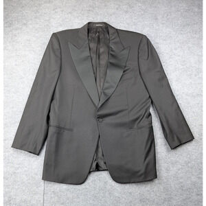Ermenegildo Zegna Tuxedo Blazer Mens 42L Black Satin Lapel Wool Formal Timeless